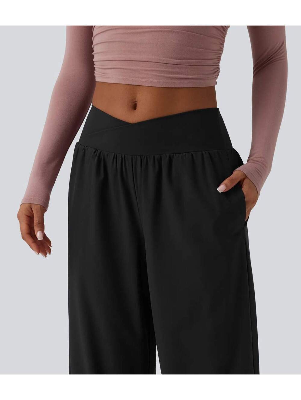 Halara Crossover Low Rise Casual Baggy Pants Black Size XS - Picture 7 of 9